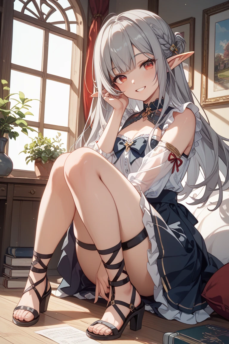 ((obra prima: 1.4))), melhor qualidade, ((realista)), alta qualidade uma rainha demonio cabelo vermelho sentada no trono chifres asas , sem sutia seios grandes irritada imagem nsfw