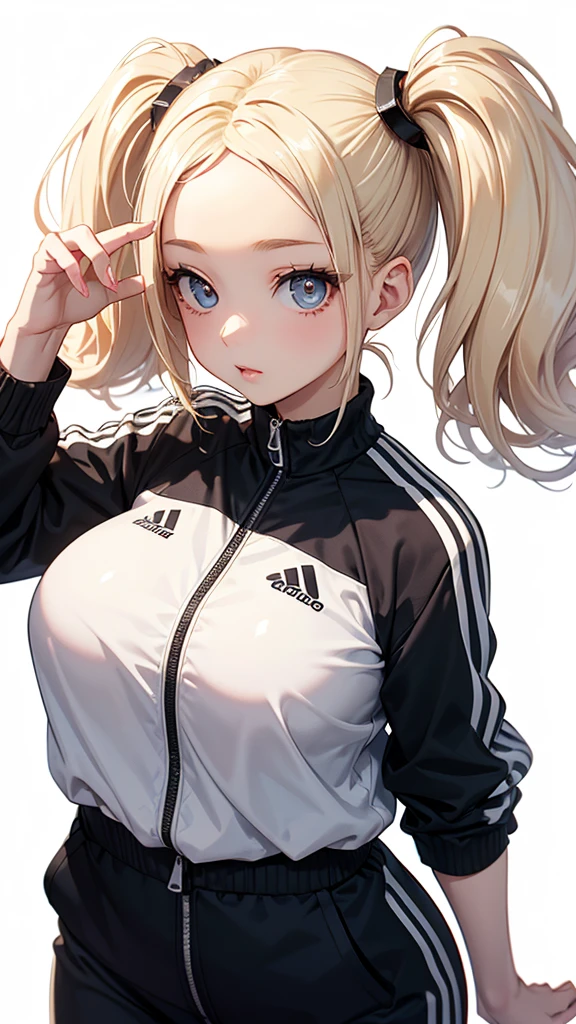 locker room,track suit,(Thin type:1.5),(large breasts),(random hairstyle),(Highest image quality,(8K), Ultra-realistic, Best Quality, High quality, High Definition, high quality texture, high detailing, Beautiful detailed, fine detailed, extremely details CG, Detailed texture, realistic representation of face, masterpiece, presence)