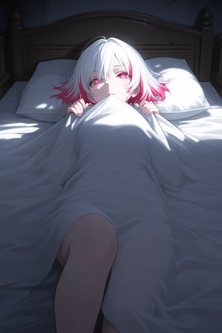 I lay on the bed with azusa_(blue_archive) and Azusa_(blue_archive) on top of me,
 
,two_wings,absurdres,Yellow_halo,white_hair,blush,cleavage,closed_mouth,halo,small_breasts,off_shoulder,thighs,white_shirt, best quality,((purple_eyes)) 