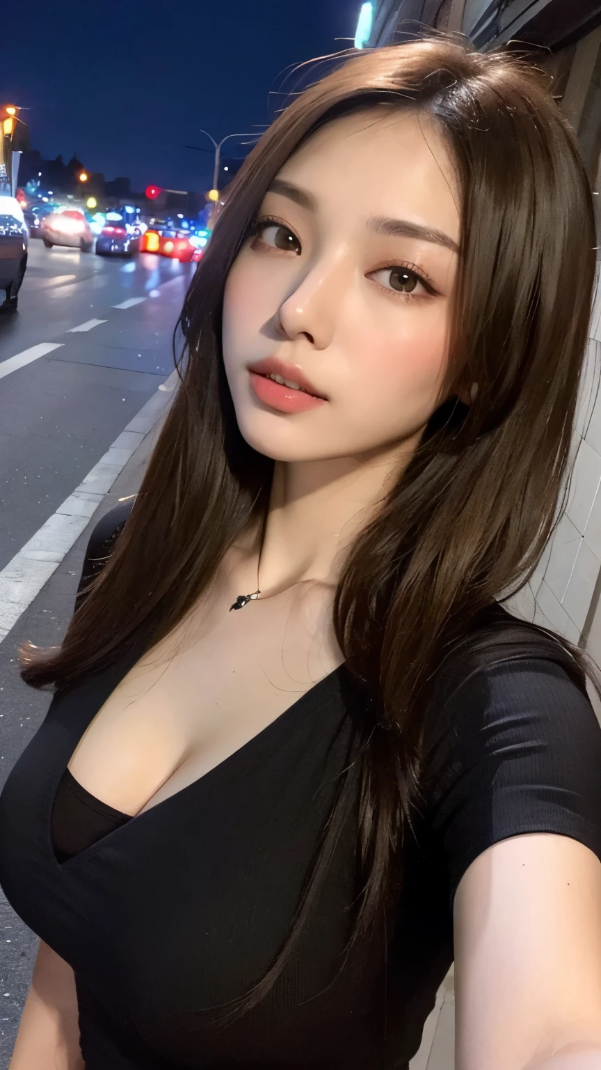 (Realistic, Photorealistic: 1.37), (Masterpiece, Best Quality: 1.2), (Ultra High Resolution: 1.2), (RAW Photo: 1.2, shots on Nikon), (Sharp Focus: 1.3), (Face Focus: 1.37), (Ultra Detailed CG Unified 8k Wallpaper: 1.2), (Beautiful Skin: 1.2), (pale Skin: 1.3), (Hyper Sharp Focus: 1.5), (Ultra Sharp Focus: 1.5), ( Beautiful pretty face: 1.3), (super detailed background, detail background: 1.3), break, very cute and beautiful Japan pictures of woman, (sexy model), professional attire, (2: 1.1), portrait of a girl with a bright smile, upper body image, When viewed from the front, the composition is symmetrical, (Studio lighting: 1.3), (Cinematic lights: 1.3), (backlight: 1.3), dim lighting, lighting that covers the whole body, (looking straight at you, standing:1.3, arms down:1.3, random, model pose), break, (shiny-brown half up thin hair: 1.2), dark brown eyes, upturned eyes, beautiful eyes, princess eyes, ((brown hair:1.3)), single hair, bangs, Hair between eyes, Long hair, curby, abs, perfect abs, (gigantic-breast;1.37, big breast:1.37, big cleavage:1.37), (thin waist: 1.15), (detailed beautiful girl: 1.4), (bare shoulder, Chest squeezed together, View viewer, (blue camisole:1.3, black box-long-skirt:1.3, teacher fashion style, attractive look), Solo, Parted lips, pink lips, (shiny skin), sweat, (school room background:1.5), (light seductive smile:1.25), ((Perfect Female Body)), (Upper Body Image:1.3), Frame the Head, Perfect Anatomy, Perfect Proportions, 8.5 Life-Size, Face Focus, Ultra Realistic Photo, Hyper Sharp Image, Hyper Detail Image
