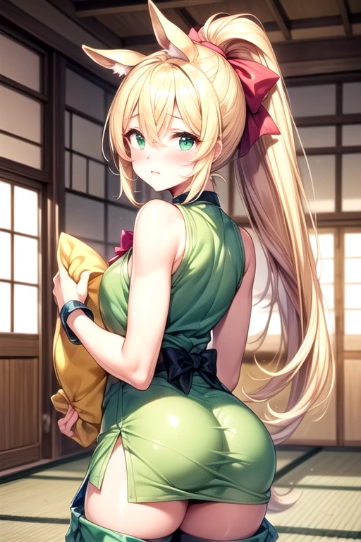 nsfw,Blonde hair,Beautuful Women,Open your legs and look back,leaking a large amount of urine,I'm having an orgasm,huge tit,