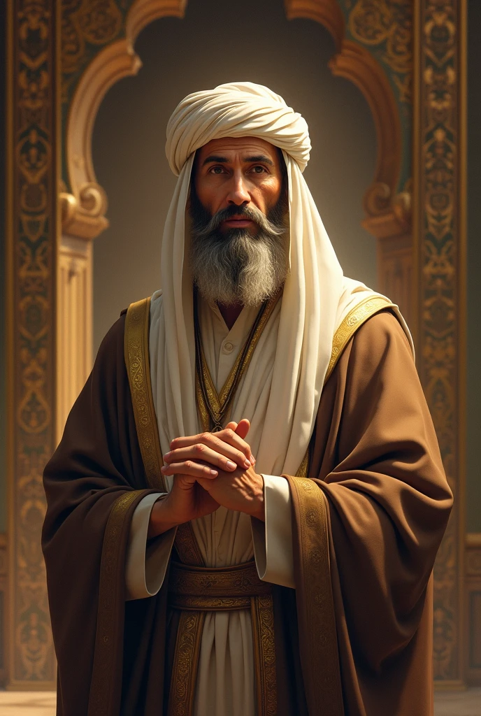 Muslim man talking about sultans in crown place