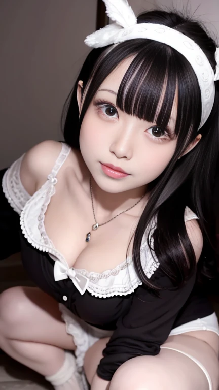 there is a woman in a lingerie posing for a picture, cosplay of a catboy! maid! dress, very beautiful cute catgirl, nekomimi, attractive cat girl, neko, anime cat girl in a maid costume, beautiful young catgirl, loli, cosplay, maid outfit, cat girl, maid dress