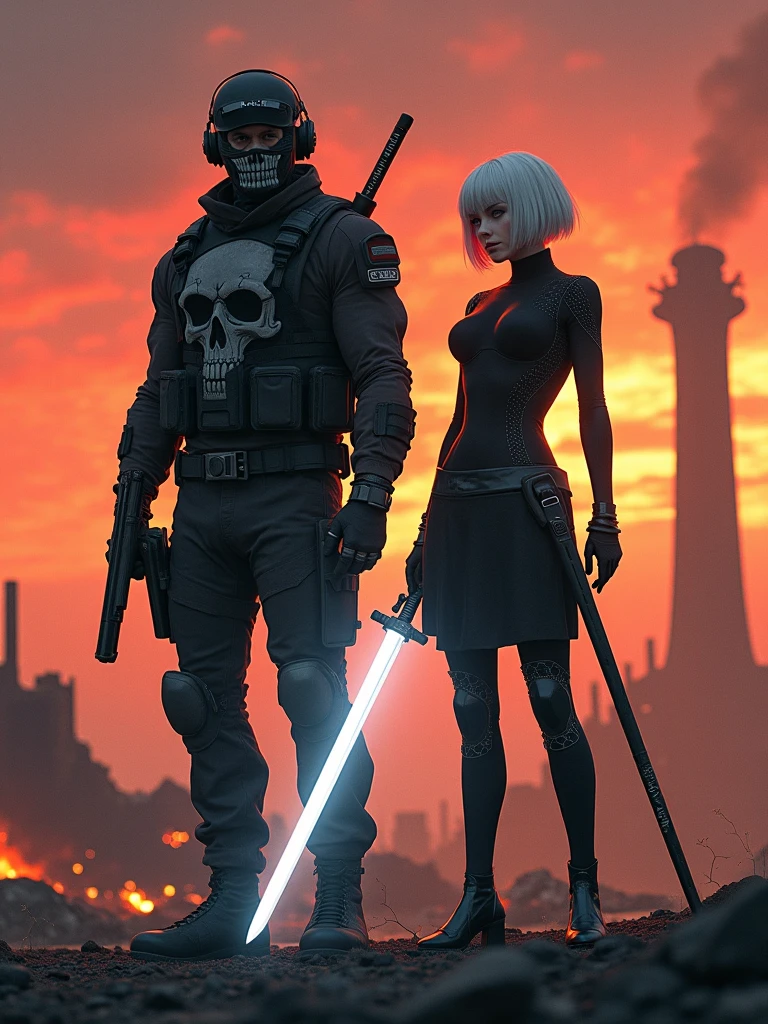 1girl, white short hair, red eyes, white dress, standing in blood sea, blood splatter everywhere, hyper-realistic, cinematic lighting, dark fantasy, moody atmosphere, dramatic lighting, striking colors, highly detailed, photorealistic, 8k, best quality, masterpiece
