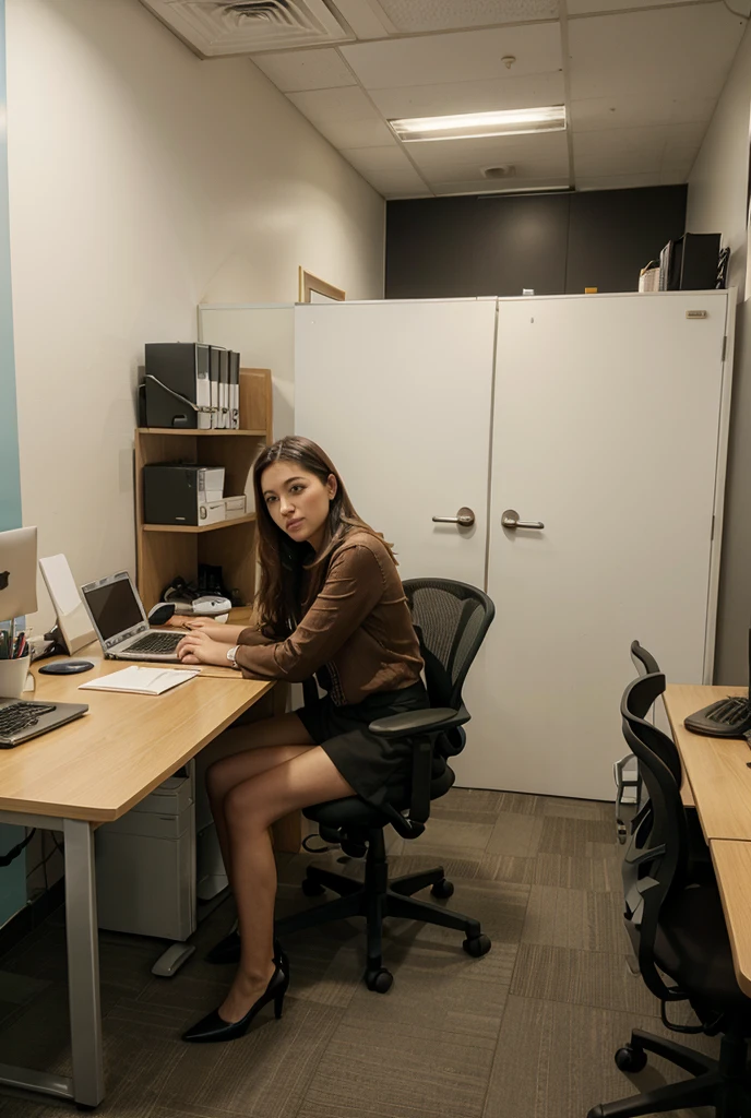Me inside a spacious and luxurious office doing my job on my laptop