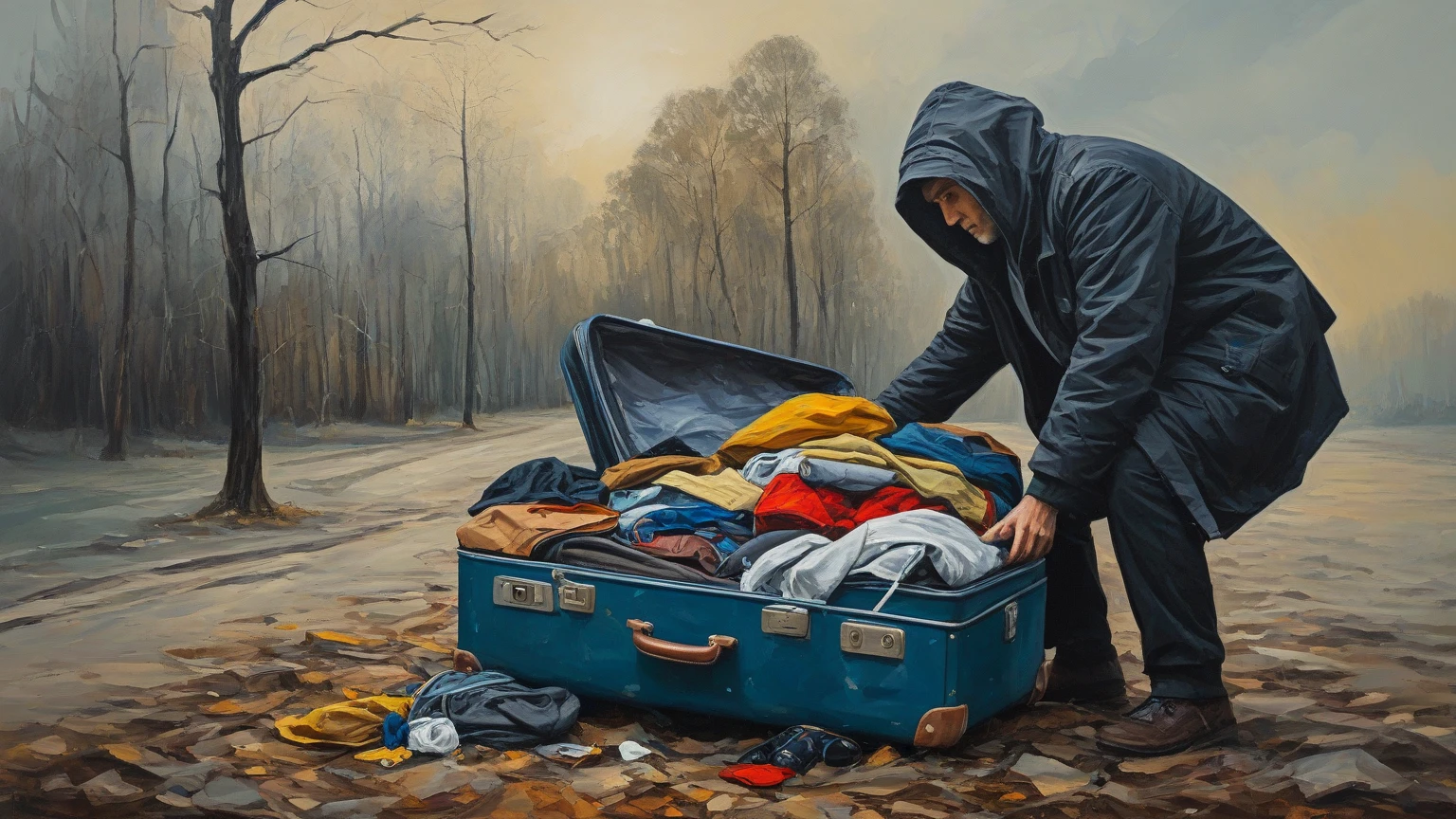 Perfect centering, Beaver Pulling the suitcase, sad， Standing position, Abstract beauty, Centered, Looking at the camera, Turn sideways to the camera, nearing perfection, Dynamic, Highly detailed, smooth, Sharp focus, 8K, high definition resolution, illustration, Art by Carne Griffiths and Wadim Kashin, White background