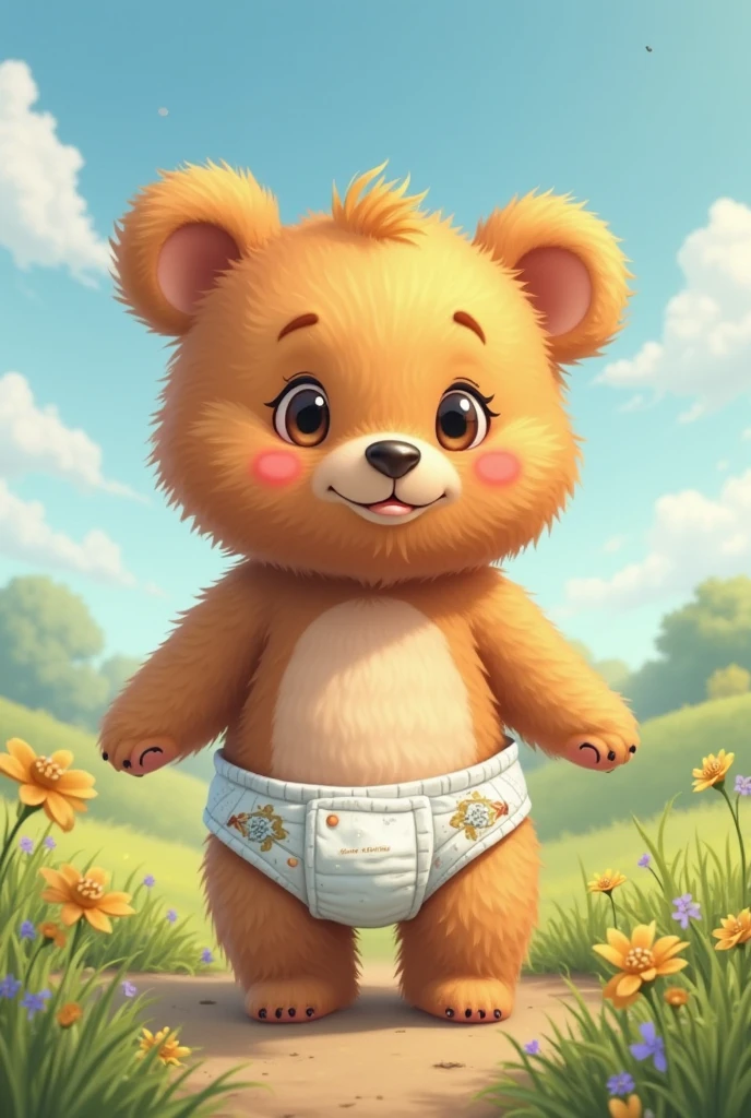 Create an image of a bear wearing pink underwear


