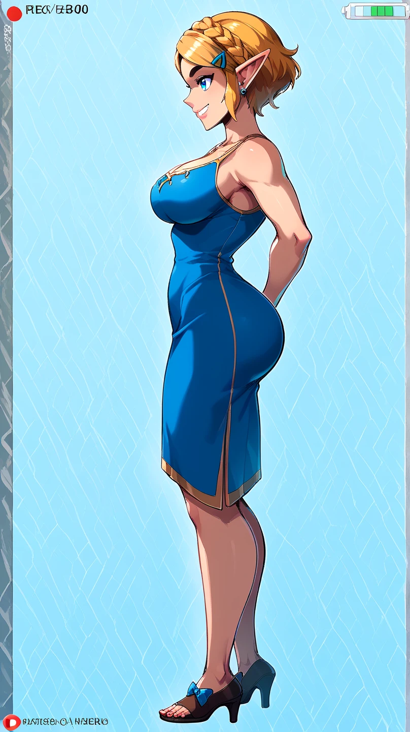 Ino Yamanaka(Naruto characters、anime), young and beautiful, big breasts, wearing a dazzling evening dress, diamond necklace , very low backdrop, very low waistline, Rear view, Cracks in the buttocks are visible, Upper body, close