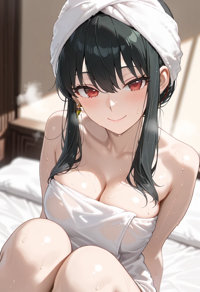 yorbriarratatata, <lora:yorbriarratatata-lora-nochekaiser:1>,
yor briar ratatata, bangs, sidelocks, hairband, (red eyes:1.5), black hair,
BREAK cleavage, bare shoulders, underwear, collarbone, panties, underwear only, lingerie,
BREAK indoors, bed,
BREAK looking at viewer, (cowboy shot:1.5),
BREAK <lyco:GoodHands-beta2:1>, (masterpiece:1.2), best quality, high resolution, unity 8k wallpaper, (illustration:0.8), (beautiful detailed eyes:1.6), extremely detailed face, perfect lighting, extremely detailed CG, (perfect hands, perfect anatomy),