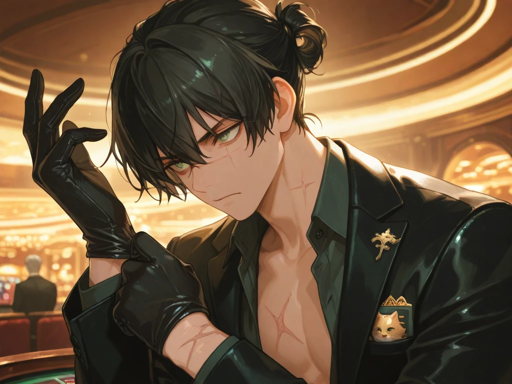 NSFW、masterpiece、A highly detailed、profetional lighting、pretty skin、illustratio、A boy about 13 years old、gay、perspiring、barechested、pene、Insert into the buttocks、masturbation 、Rubbing the、Crowds、Put on a collar、Expand your butt hole、Expansion plug、sex toy、A dark-haired、short-haired、Lots of people、Large crowds、covered in cum、forced、show、showcase、luxury hotel