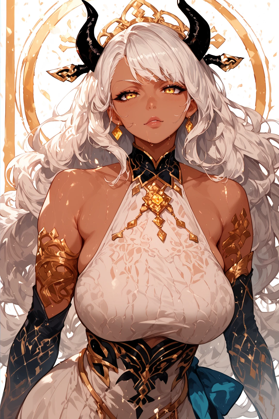 ((Mucha's style)),(vulgar),huge breasts, sexual excitement, ((addiction to sex))((Medieval fantasy Female knight )),Wearing heavy armour,head shot,Mercenary,nipple covers,Big erect nipples and areola,(upper body:2)