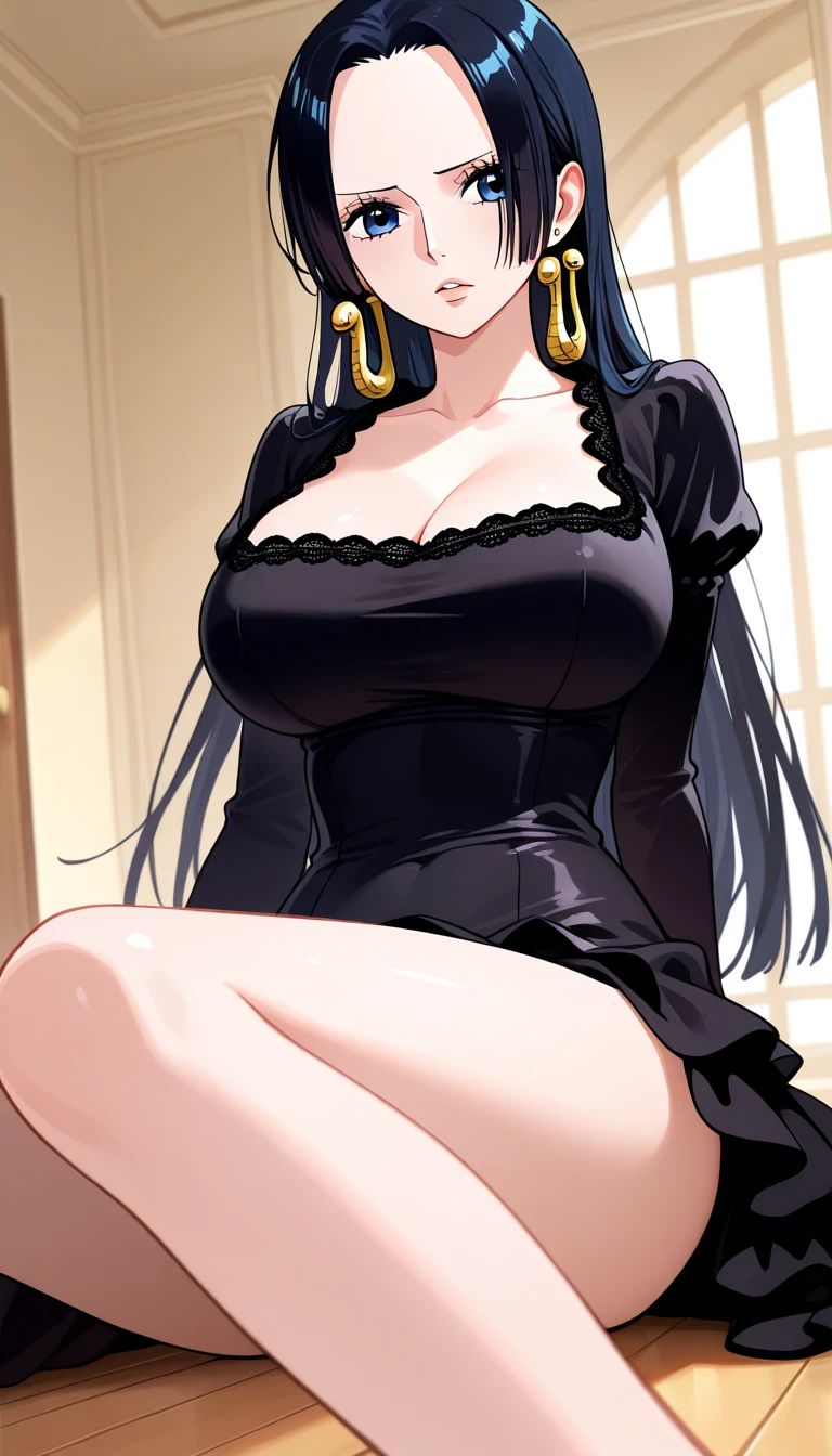 Serena Tsukino Sailor Moon, big breasts, giant tits, milf, with a black dress with rhinestones and glitters sexy close to the body, sexy, blushing, seductive look, in a Greco-Roman palace