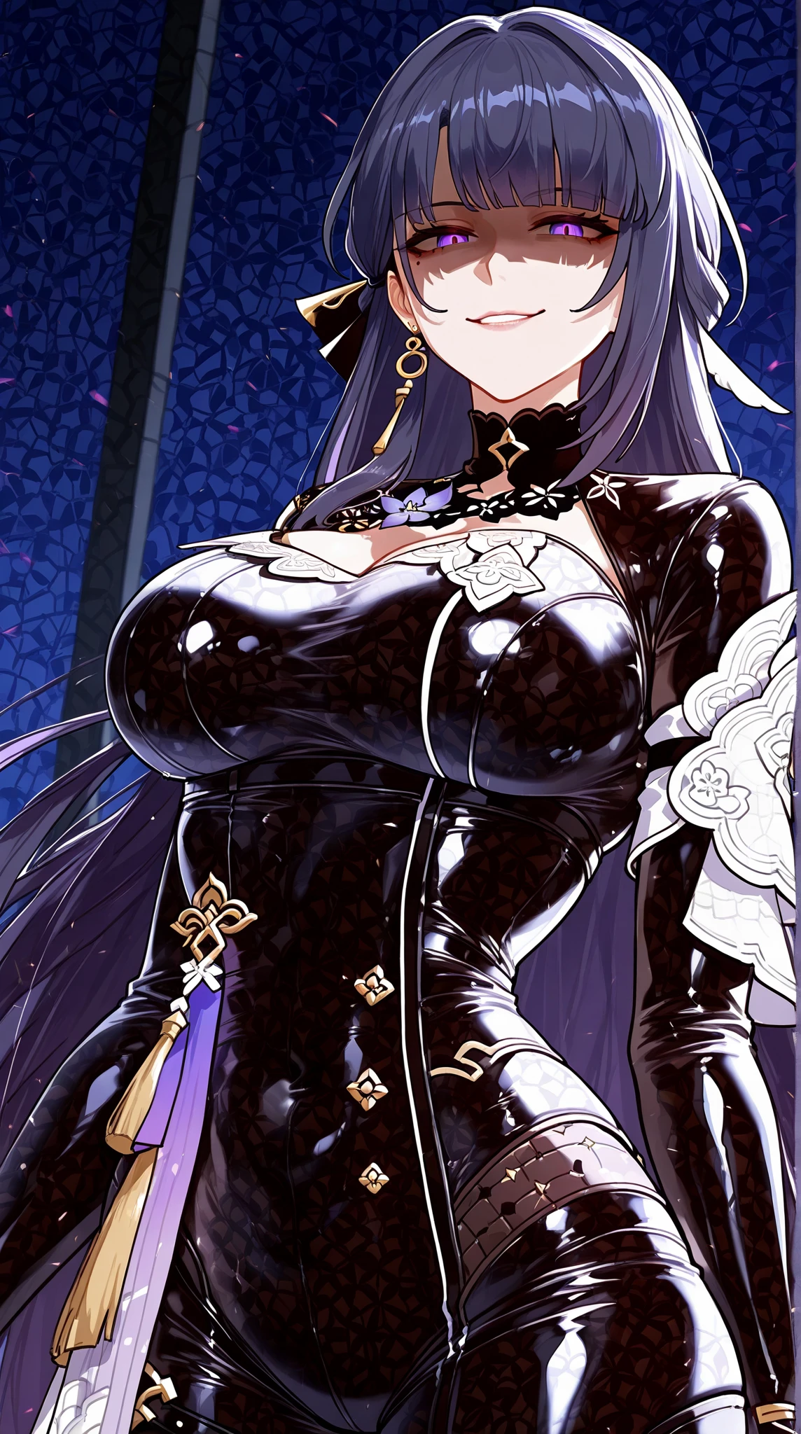 Akeno himejima was brainwashed, big breasts, (masterpiece), (best quality), (perfect body), 1girl, stunning beauty, beautiful girl, Victorian Aesthetic Outfit, long dress dark , ancient