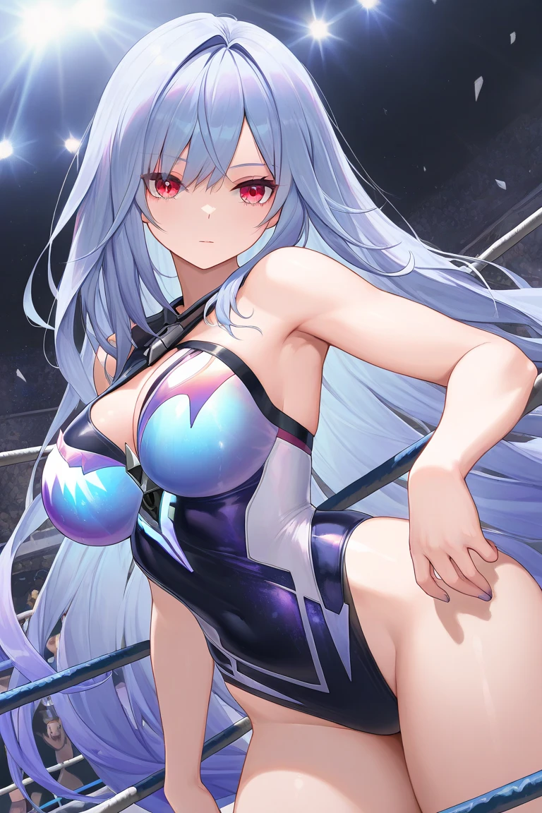 Beautiful woman, Very sexy body, Large breasts with beautiful detailed shapes, (One very tall woman,Navy Blue Hair,Her hairstyle is twin tails that expose her forehead.,yellow eyes,Dynamic Angle)String Bikini