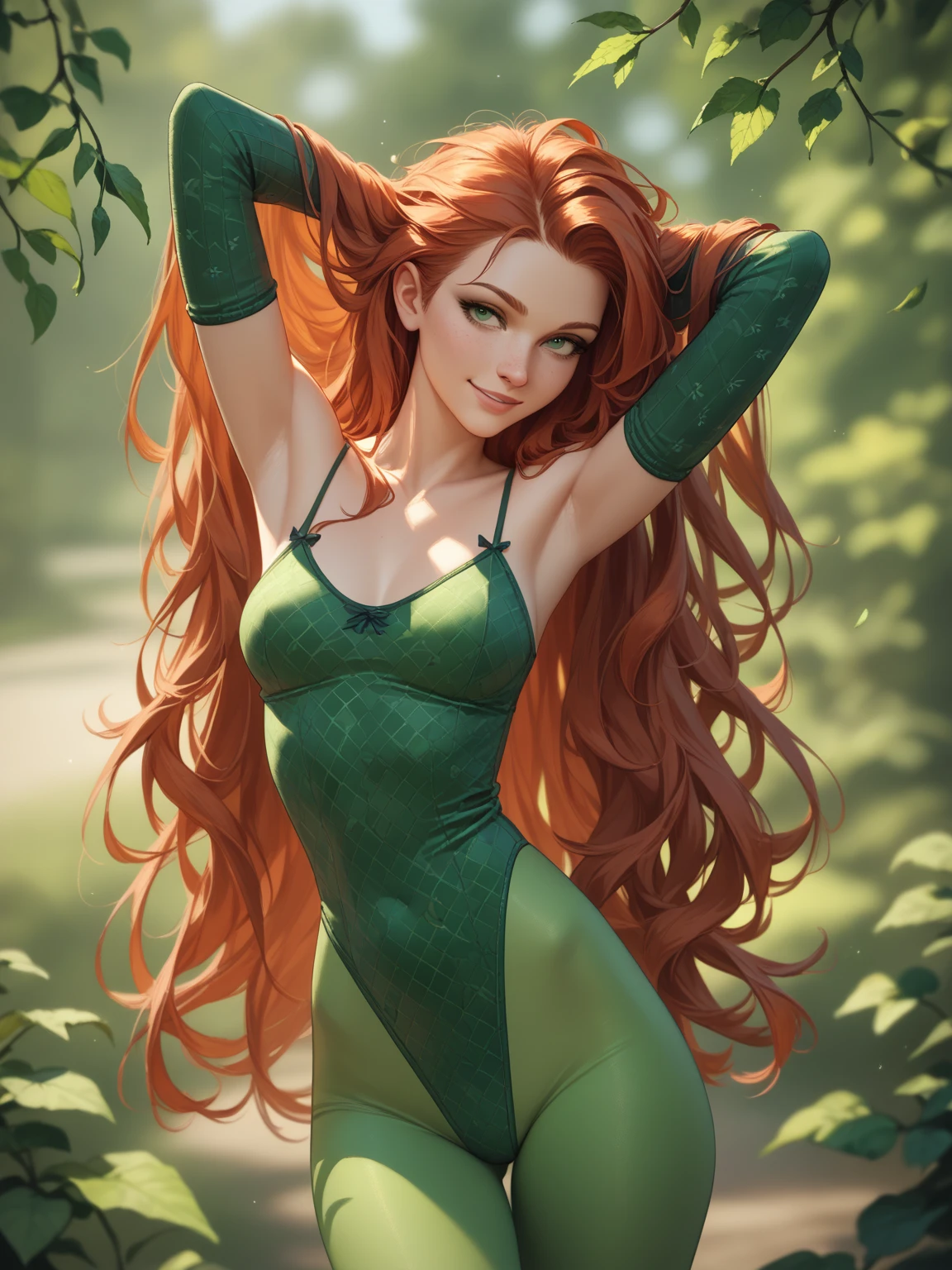Poison ivy Sexy Anime in A Millionaire&#39;s House with Beautiful Red Elegant Clothes and Many Details in the House