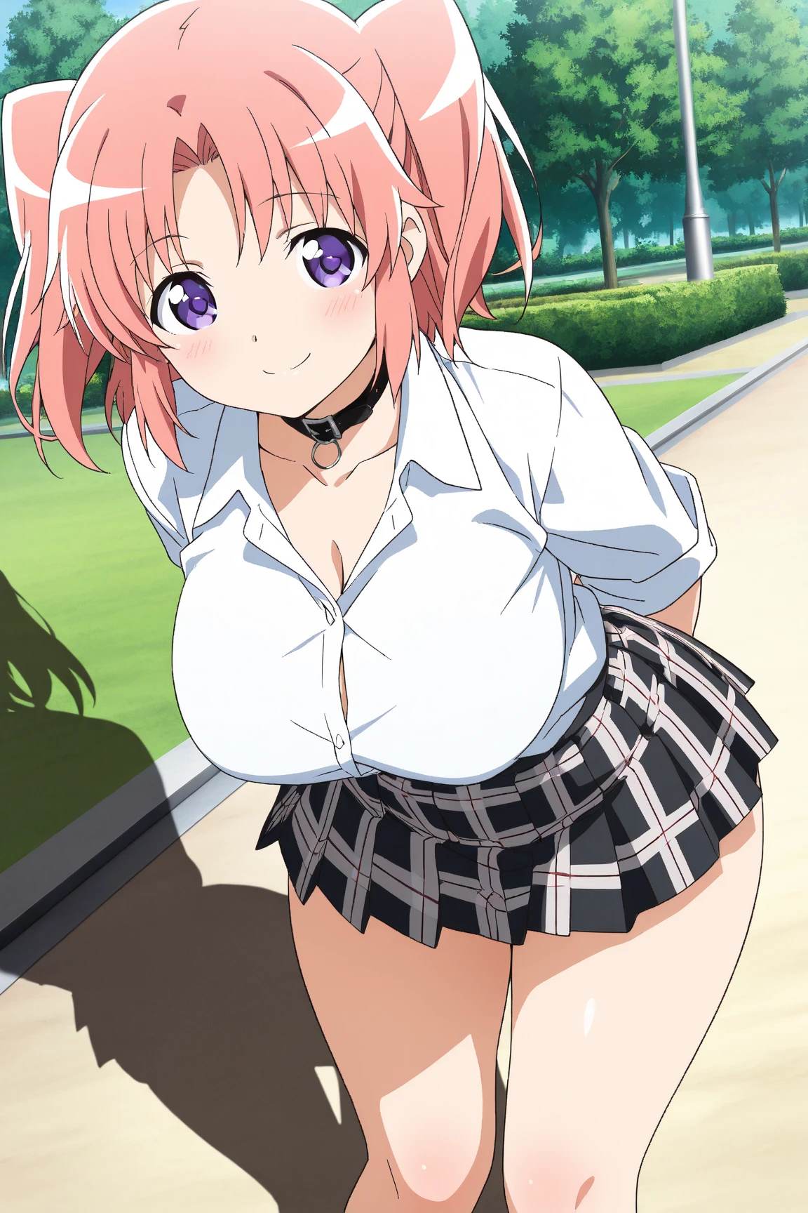 1 Female,High definition,high resolution,Ultra-realistic,8K, hy1, hair ornament, multicolored hair, necktie, skirt, sleeveless, , pink skirt, tight skirt,miniskirt, jewelry,European,sexy,Upper body close-up,Photographed from the front,Dynamic Angles,blush, medium tits, happy, wink the eye,facial, sweat,multicolored hair ,((nipples)),(wide thighs:1.4),(white panties),(show panties),(from behind),(huge ass),(show ass),(blush), detailed face