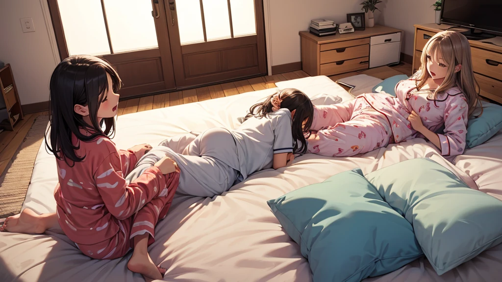 Japanese Beauty、Brown Hair、yukata、Thighs、hostel、Sleeping in a pile、back、lie down、On the futon、Dark Room、Midnight、Ass、Lying on your back