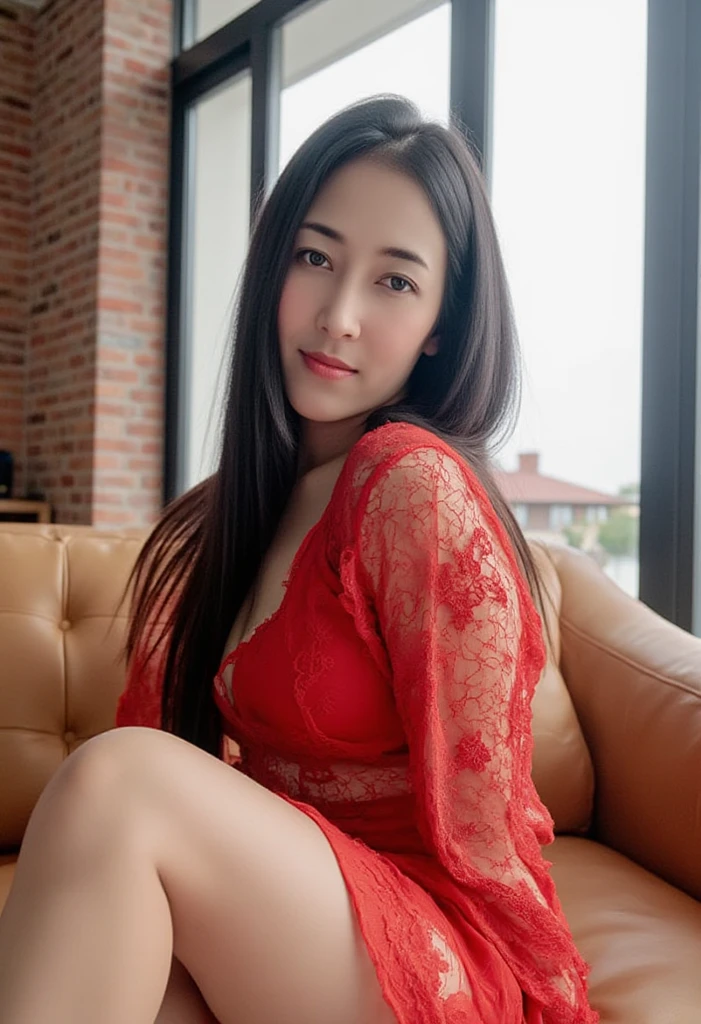 Tween girl in red stockings and red boots posing for a picture, asian, young asian girl, beautiful asian girl, gorgeous chinese model, an asian girl , side pose, with beautiful exotic, Thai girl, 18 years old,