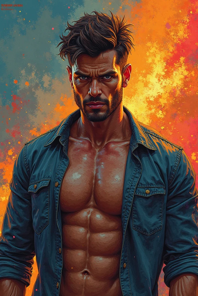 background chiaroscuro technique on sensual illustration of Handsome, square jaws,fit body,side view,head up,naked,nude,muscular body,six pack abs,tan skin,muscular arms,big hands,half bosy,white tight underwear,white , mid-shot of a hunky, the model draped in flowing, thick oil painting by Harumi Hironaka, extremely soft colors, vibrant, highly detailed, malcolm liepke painting, oil on canvas, high contrast, dramatic, refined, tonal, a thick textured oil painting, impasto brushstrokes, dry brushing,revealing underlayers, abstract landscape, moody lighting, dramatic shadows, muted earthy colors, vibrant colors, highly detailed, masterpiece,