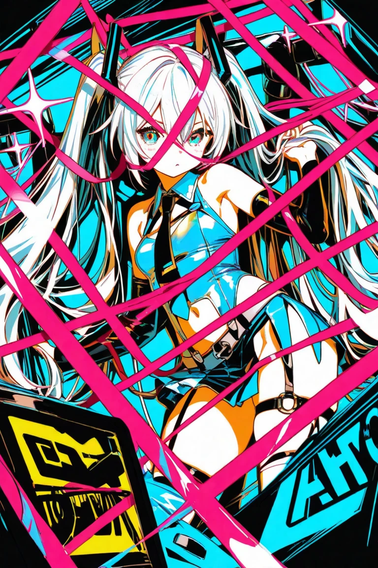 Feminine cyborg, magazine cover, poster art , hint of vibrant, bold sexy text