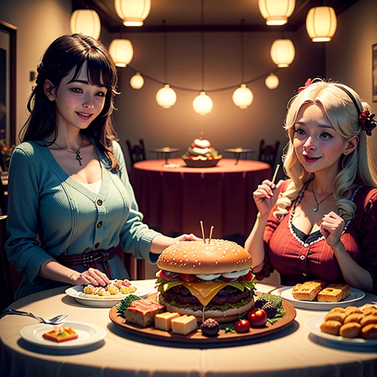 masterpiece、top-quality、realisitic、Photorealsitic、Pizza-themed paradise、Japan Woman in Pizza Swimsuit、Teen、blonde hair、skin tanned、eating pizza、Surrounded by lots of pizza、A smile、dynamic ungle、动态照明