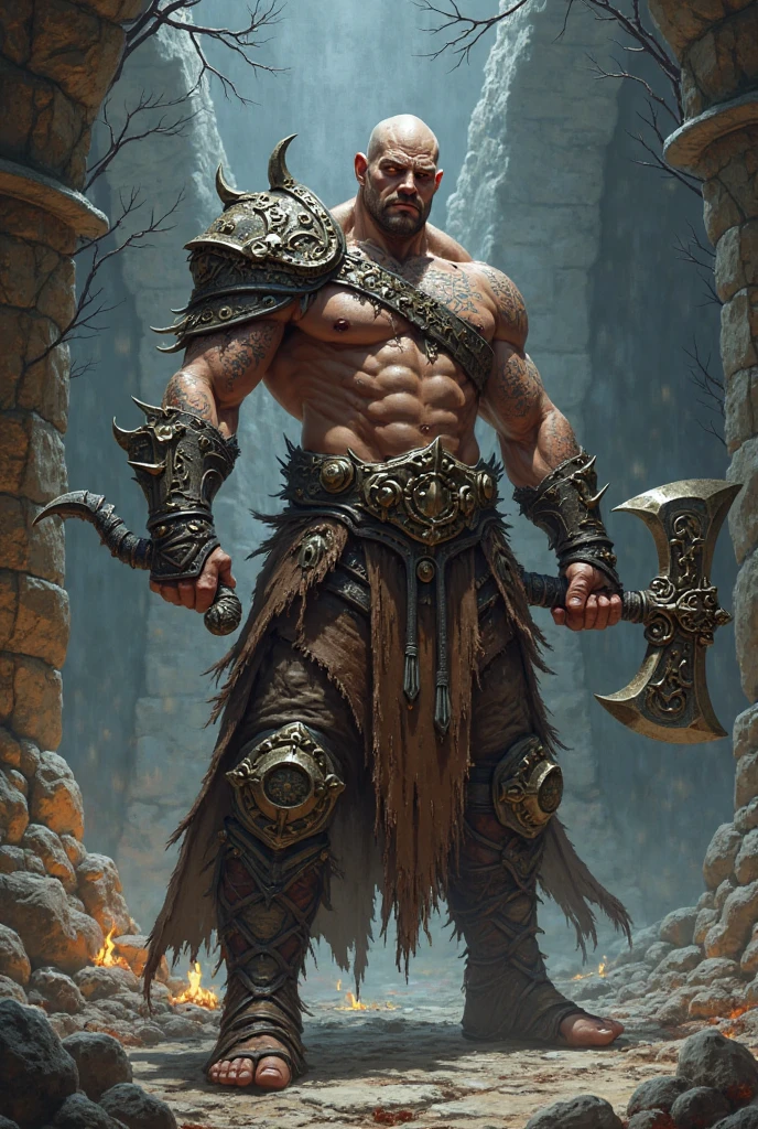 Ogre symbaroum, mouth with protruding fangs
