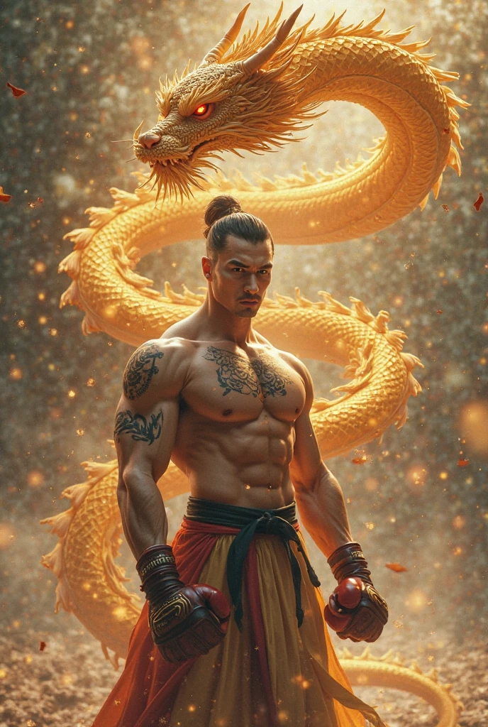 best qualtiy,tmasterpiece,超A high resolution,(realisticlying:1.4),xiuxian,arma,详细的脸,.1boys,独奏,arma,,(Magic Circles:1.2),xiuxian,The upper part of the body,,east asian architecture,jacket,buliding,(hoang lap,A high resolution,ultra - detailed),Asian people,1 male,Eighteen-year-old boy,handsome,tall muscular guy,a broad shouldered,Very short hair,Undercut,Dark brown eyes,Fine eyes and detailed face,the Extremely Detailed CG Unity 8K Wallpapers,Complicated details,(style-swirlmagic:0.7),looking at viewert,独奏,(full bodyesbian:0.6),detailed back ground,详细的脸,(European medieval fantasy theme:1.1),hair flowing in the wind, Martial artist,dynamicposes,Fighting posture,and clench your fist,Fingerless gloves,Wristbands,Dragon Theme Costume,Monk's robe,Takayama mountain river background,Rotating floating particles,dynamic compositions,,Naked upper body,large muscle,Wear only white transparent shorts,See the erect lower body,((((Bulging crotch))))