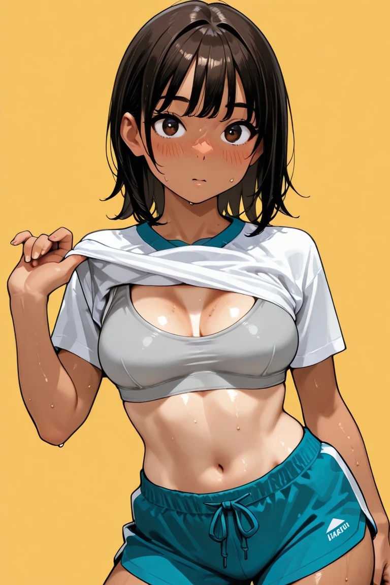 Highest quality,masterpiece,teaching materials,Completely naked,Nipples,Simple,Character portrait,Growth process,Black Hair,Explanation of the female body,Japan,student,Simple Background