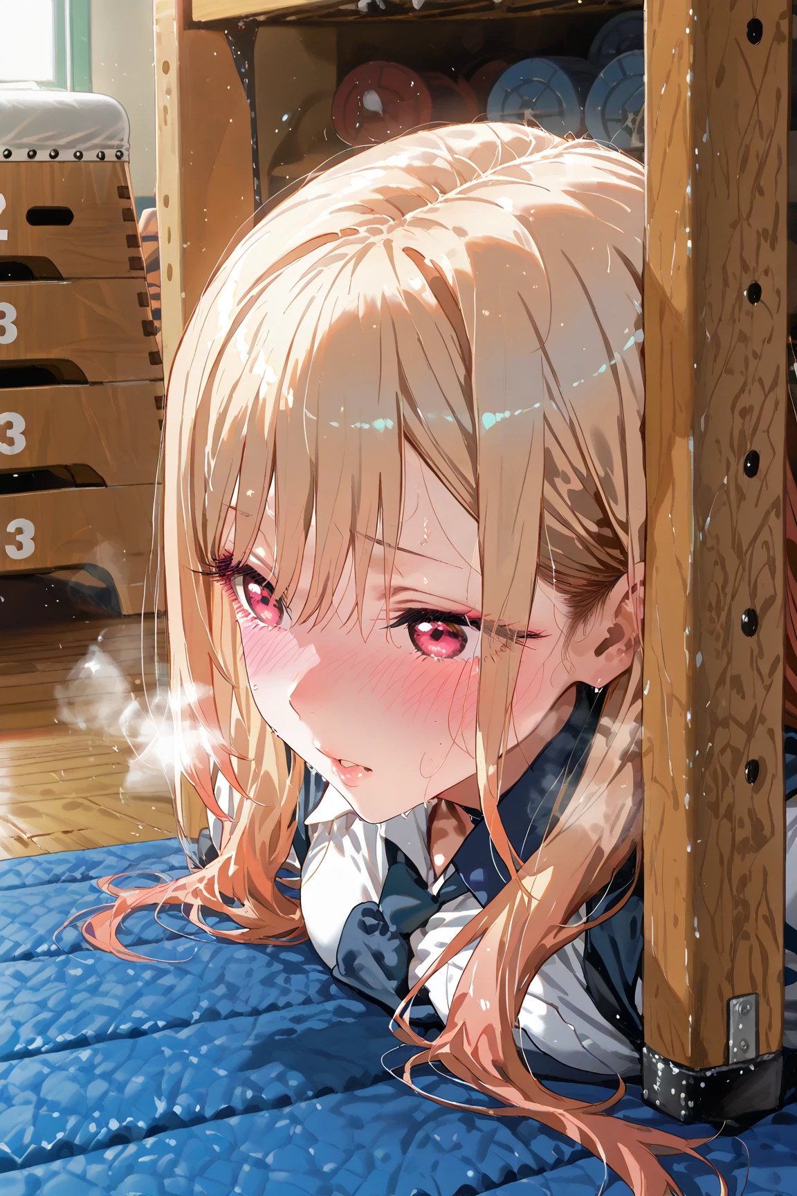 nsfw,uncensored,(masterpiece), (photo realistic1.4), ultra high res, best quality, 8k official art,figure,very detailed,anime color,perfect hands, perfect fingers, perfect legs),(cowboy shot,From front,1girl,solo,idolmaster,(hayate hisakawa) ,(17years old, beautiful girl), (Beautiful Eyes),(((Beautiful silver hair))), (((Straight midium long hair)),(Blunt bangs),((sailor mizugi)),(pubic silver hair),(Wet Hair), (Wet Skin), ((Sweat)), ((vapor)), (Flat Chest,Large Breast),(Front view),(((Several boys:1.9, Peeing on a girl,Multiple penises:1.9,holding penis))),((Ecstasy Trogao, Saliva trace, Red nose,Close one eye,Stick your tongue out)),Cleavage,Happy,((smile:1.9),((Cum on body:1.9)),((Cum on face:1.9)),((cum on hair:1.9)),((Cum in mouth:1.1)),((Sitting,wariza)),((Close one eye)),(sex,cowgirl,pov),(((View your viewers),class room,