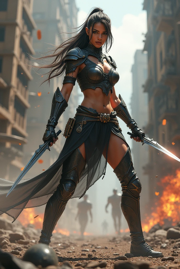 Recycle woman, tin can, concept art, 4k