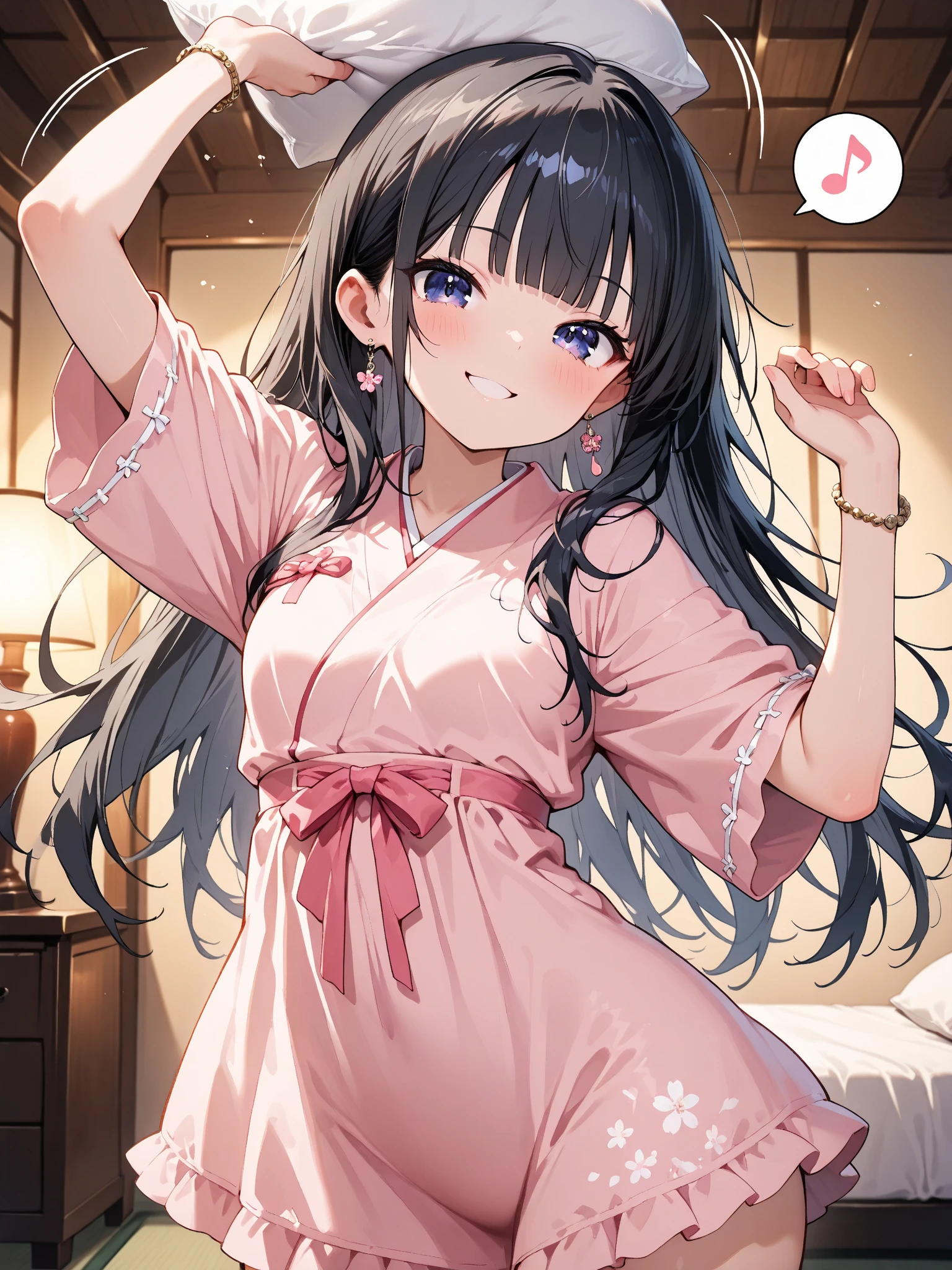 highest quality、best image quality、beautiful eyes、very delicate and beautiful、beautiful eyes、pink eyes、I、I、 girl、Japanese、、Chiquita、Noble、primary sch、barefoot、(judo)、(((The lower body is a pink leotard)))、(High leg)、tiara on head、lazy smile、stand and look forward、The background is professional wrestling