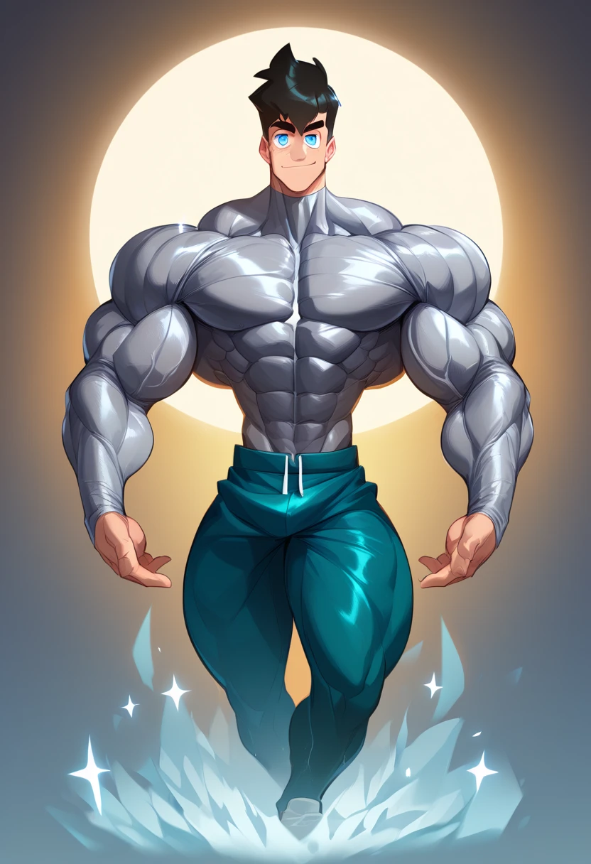 score_9, score_8_up, score_7_up,,bara, muscular male, black bodysuit,huge erection under clothing, solo, tight clothing, covered nipples, huge nipples, large pectorals, thick thighs, armpits, sweat, hyper pecs, huge pecs, realistic,Expressiveh, <lora:birisoba01-step00004000:1>