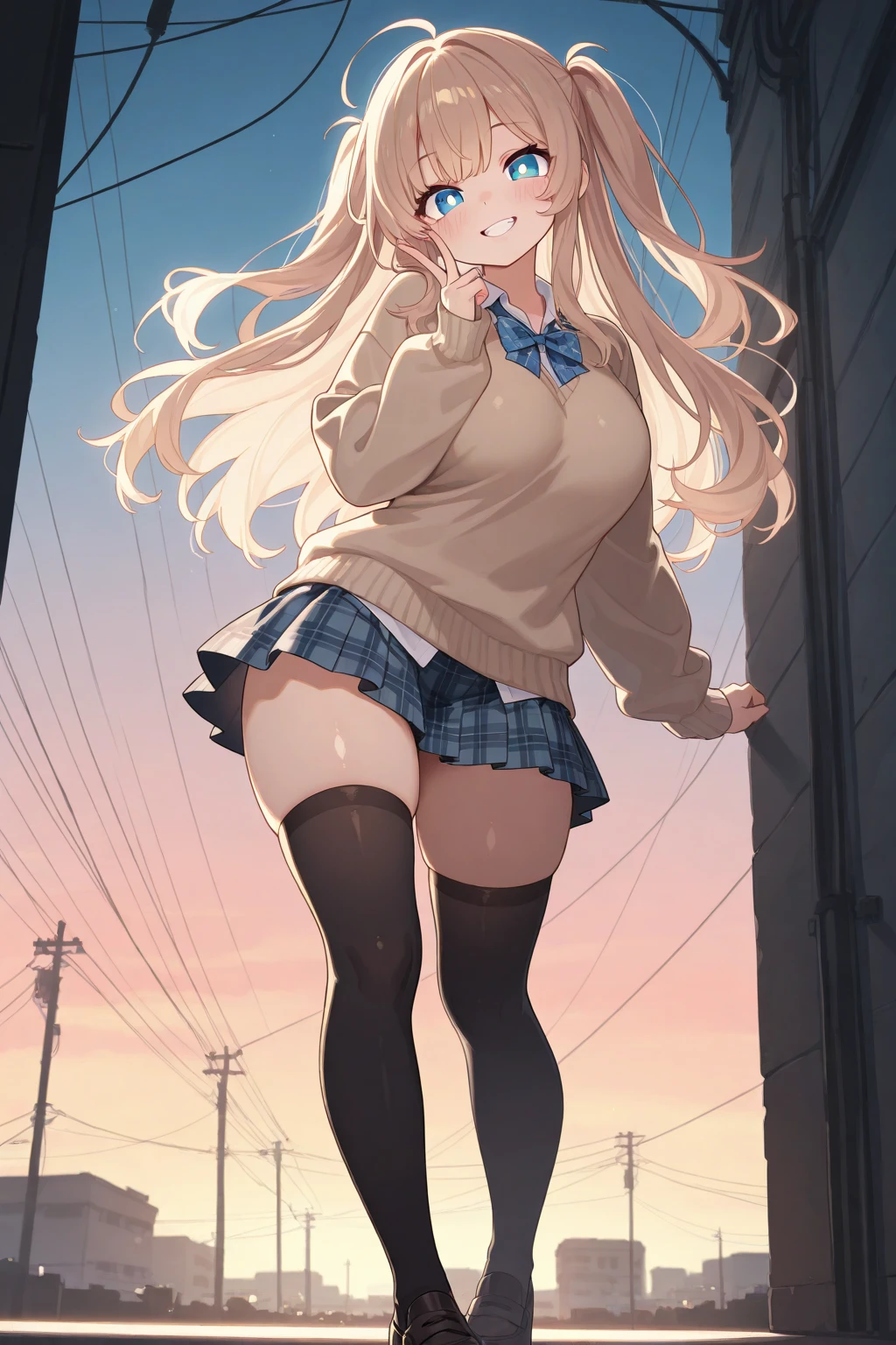 Focus on background、Focus on the whole body、Long Shot Focus、Very heavy rain、Holding an umbrella、Umbrella with hydrangea pattern、Urban bus stop in the background、Beautiful bus stop、natta、Sailor suit with floral print、Wet sailor suit、Wet and see-through underwear、rabbitears、thick eyebrow、Mehigaki、small tits、pigtails hair、Beautiful blonde、Braids、(masterpiece)、((top-quality))、(ultra-detailliert)、Full Body Anime Girl、Clean and detailed face、Beautiful eyes with high resolution、Five Fingers、textile shading、Perfect human body structure、perfect anatomia、