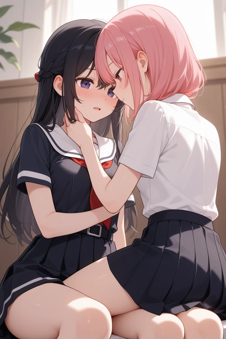 Twins kissing, panties, saliva, incest, french kiss, lipstick, wet lips
