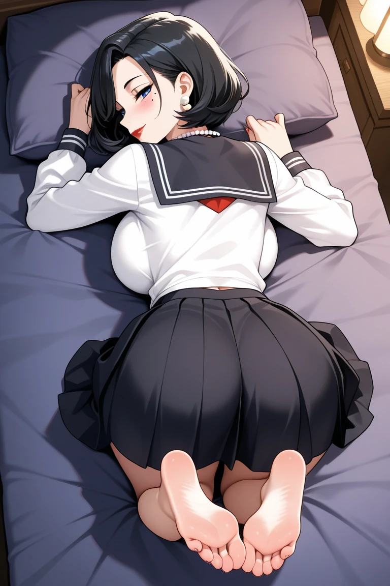 masterpiece), (best quality), ((ultra-detailed)), (high resolution), (an extremely delicate and beautiful, super fine illustration), official art, BREAK 1girl, (loli:1.5), (tiny girl:1.7), (5yo) flat chest, Plump, (Thick thighs:1.8), (big ass:1.8), erect nipples, Huge areola, large nipples, long nipples, erect nipples, oily skin, BREAK droopy eyes, emerald blue eyes, [[open mouth]], (bad mood:1.3), (clear face:1.3), (half closed eyes:1.4), BREAK bob cut, tired hair, messy hair, No hair ornament, Black hair color, girl wearing black round glasses, BREAK (children's clothing:1.4), BREAK (looking ahead:1.4), Sweat, steam, humid, vagina, NSFW, (Large asshole:1,5), (huge penis:1.8), Peace sign with one hand, (vaginal penis:1.5), intercourse with a man, spread pussy, urethra, buttock grab, fingaring, BREAK (leaning forward on the bed), bed room, BREAK (dynamic angle:1.7), (ass focus:1.7), (from behind:1.4),
