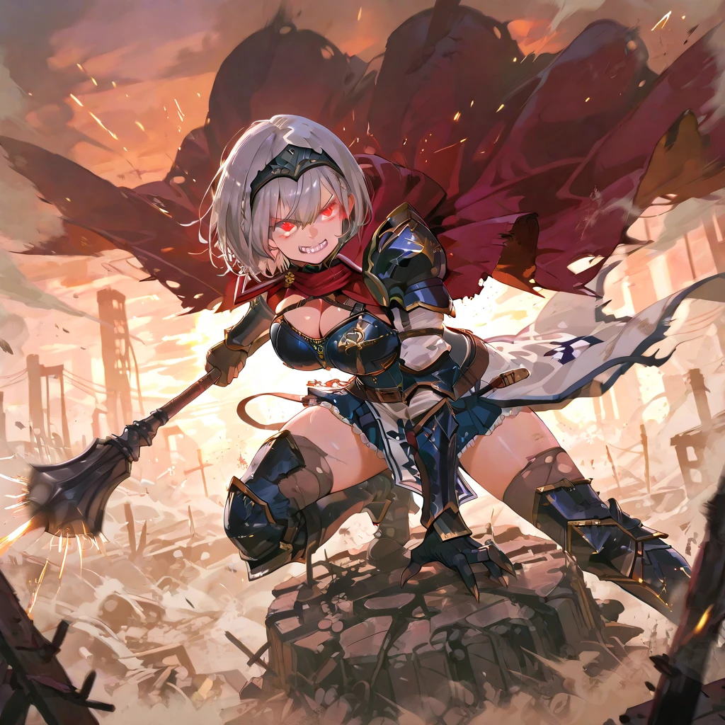 ((best quality)) , ((masterpiece)) , (detailed),VMarket in the center of his body is a red and white shield, in the style of league of legends splash art.