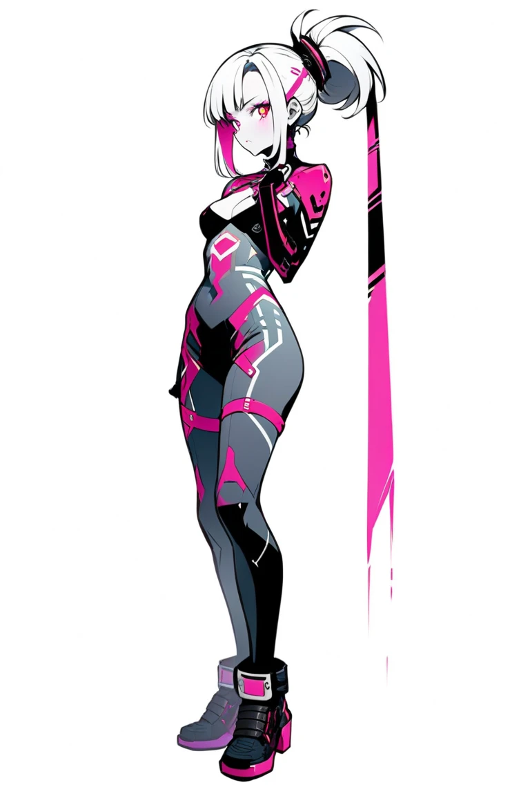 (masterpiece, top quality, best quality), pixel,pixel art,1girl,full body, neon red, fantasy ninja, hot woman, short hair, sexy revealing ninja suit, large hips, very small breasts, thick thighs, very thin waist, extremely detailed face and eyes, absurdes, 4k, sexy pose showing her back, dynamic shadows, beautiful lighting