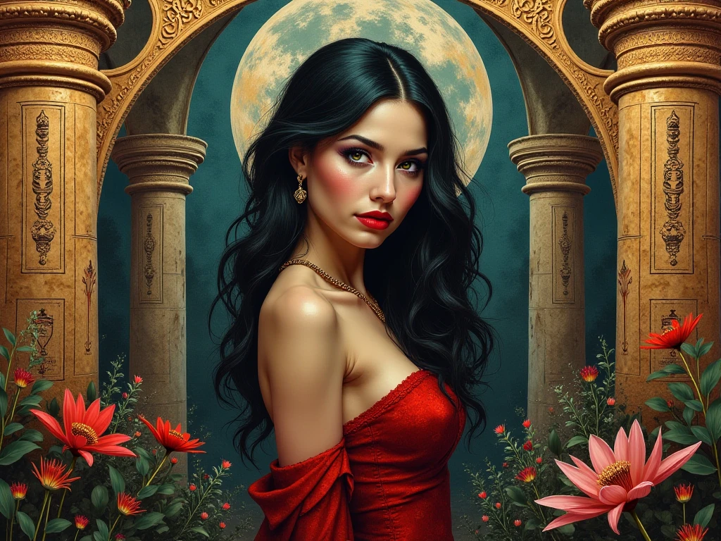 1. The enigmatic beauty delicately red rose, her black dress flowing like a river of passion. 2. A sense of mystery surrounded the figure, adornado rosas vermelhas . 3. Funny r . 4. In the realm of abstraction, Surgiu em um lugar lindo no NO JARDIM DE ROSAS VERMELHAS .