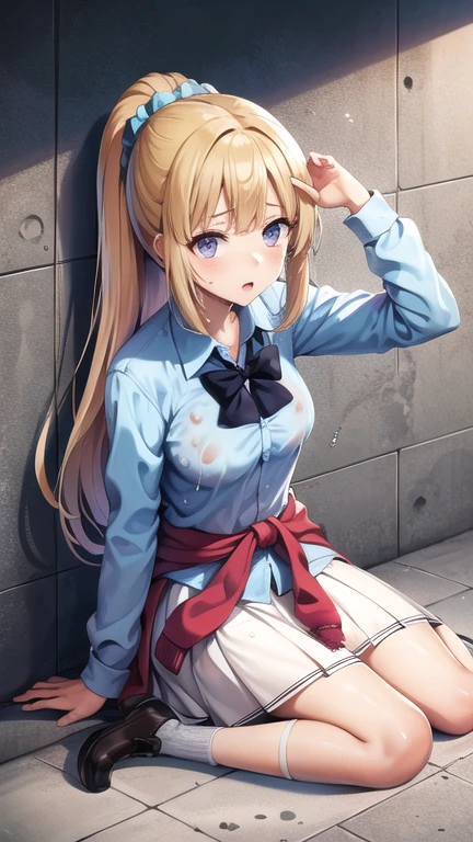 highest quality,wonderful,finely,Very detailedな CG ユニティ 8k 壁紙、(Contemptuous Eyes、Glaring expression:1.4)、train、whole body, (Sailor suit), (panties:1.5),(Pussy juice:1.6),(Black Stockings:1.1),(Thighs:1.2),(From below:1.1)、(Stand up and put your feet up:1.2), (highest quality:1.2, Anime artwork, Very detailed, High detail, digital coloring, High Contrast, masterpiece:1.2, highest quality, Best aesthetics), (((kitagawa marin, 1 girl))), Blonde Hair, Straight Long Hair, Pink gradient hair, Red eyes, Earrings, White shirt, Black choker, Blue tie, Check skirt, Skirt flip