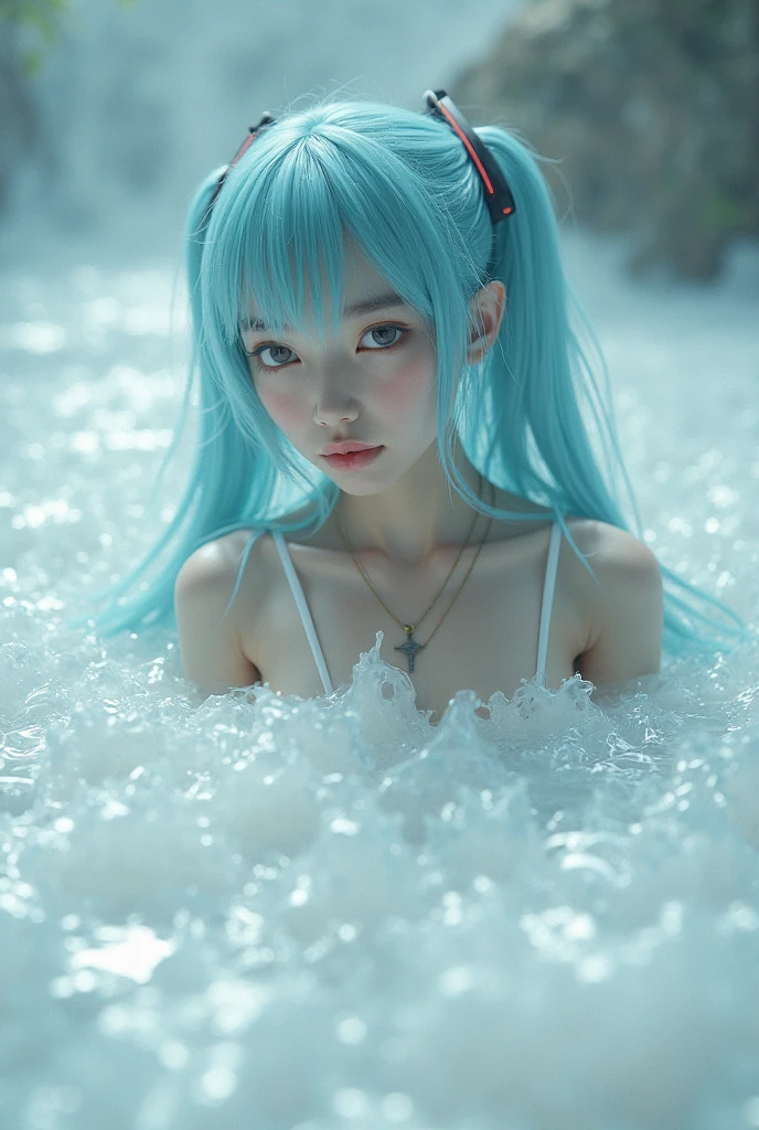 Blue hair on the right and pink hair on the left、真っ白の濃いドロドロしたスライムA bath full of lotionに全身漬かる、真っ白の濃厚とろとろのBubble bathに全身漬かる、A bath full of lotion、A lotion waterfall like a bucket being turned upside down、Big bigger than her face、A huge, bulging chest、Soaking the whole body in a lot of lotion、Soaking the whole body in a lot of white lotion、Wet with full-body lotion、A pleasant expression、Ejaculate a lot and pour it into the bath、A lot of lotion on her face、A lot of lotion is ejaculated between the breasts、、The whole body is covered in a lot of lotion、Semen Pool、Bubble bath、Thick semen