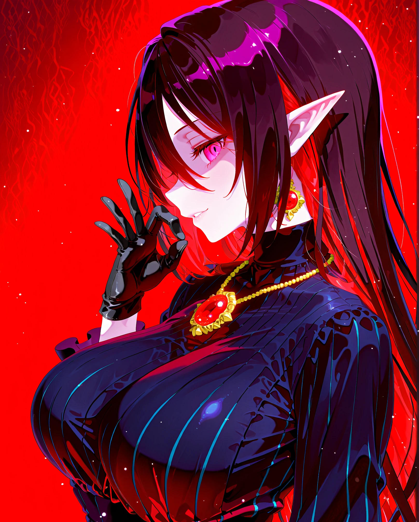 hell Hound、monster girl encyclopedia、Dark Skin、Black sclera、Red eyes