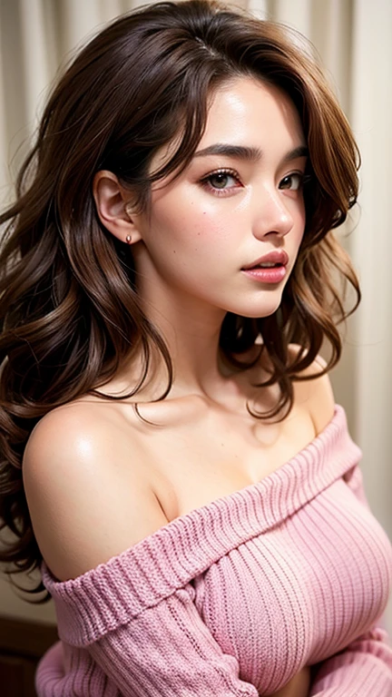 ((Highest quality, 8k, masterpiece :1.3)), One girl, Beautiful woman with slim abdominal muscles :1.3, (Random Hairstyles, Huge breasts :1.2), Casual clothing :1.2, indoor, Highly detailed face, Fine grain, double eyelid