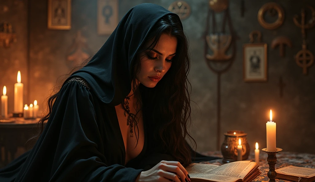 Book of shadows, woman, magic, spell, spirit