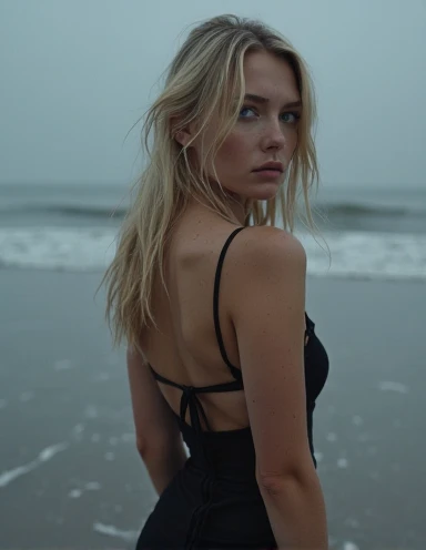 hyper realistic photo, Stunning ginger girl named Alessia Stanga, 17 years old, pigtails, (blue eyes), stolen shot at beach, super natural vibes, big_large_chest, sudden shot, (((looking away))), ((black and white bikini)), (((sardegna beach))), people around, hyper realistic photo taken with ((Hasselblad 500C/M Nikon FM2 )), seductive smile, totally wet, super detailed, chillvibes, lazy vibe, natural look, skin imperfections, f1.4, ISO100, cinematic lights, hyper realistic lights, film grain:1.33, skin imperfections, instagram pic, influencer photo, an italian beach, south italy in beautiful, showing the butt, beautiful pose , on the beach