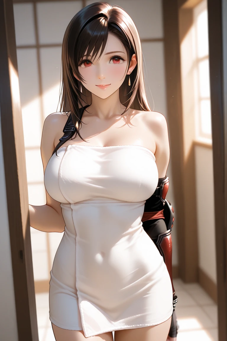 anzu, masterpiece, highest quality, beautiful and aesthetic, very detailed, realism, waifu, sexy, slim waist, standing front view, leaning, seductive smile, brown hair color, kalisiris, necklace, egypt, full body, big breast, pyramids
