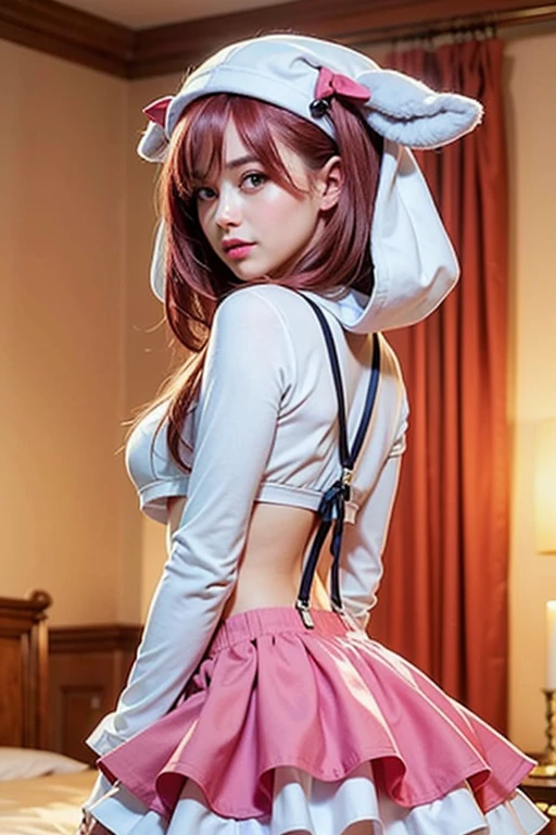 a light brown pinned up haired female,beautiful detailed eyes,beautiful detailed lips,extremely detailed eyes and face,longeyelashes,wearing a pink very sexy translucent long skirt,bound,black gloves,tied_wrist,pink gag,best quality,4k,8k,highres,masterpiece:1.2,ultra-detailed,realistic,photorealistic,photo-realistic:1.37,HDR,UHD,studio lighting,ultra-fine painting,sharp focus,physically-based rendering,extreme detail description,professional,vivid colors,bokeh,fetish,bondage,erotic