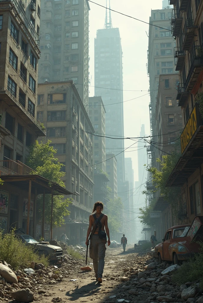 post apocalyptic city. hyper realist
