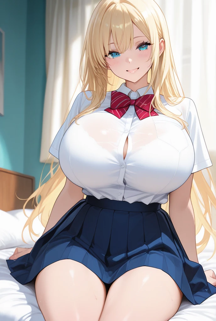 (masterpiece:1.2, Highest quality),asuna,1 girl,Complete limbs,Bangs covering one eye,(Sit at a desk,spread legs,from below),Classroom Background,Full Finger,lip, Beautiful face in every detail,Curvaceous physique, Cleavage, Blushing, Captivating eyes,(Huge breasts:1.5),Beautiful face in every detail, Married woman atmosphere,30 years old,Beautiful busty woman:1.3,((White blouse,Pleated skirt)),sunset,Sexy pose,erotic,(Happy,A light smile), Perfect body,Voluptuous body, Bent body,Naughty anime style, Plus Size Model, Sloppy body,Erotic manga style body