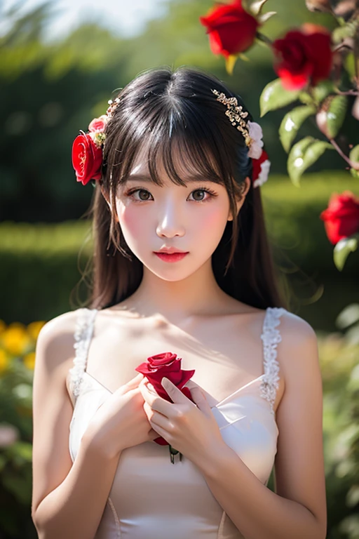 ((masterpiece, Highest quality)),Best aesthetics,(One Girl:1.4),The background is the desert, (Rose Maiden_Shinku:1.4),Don't look at the audience, Focus Only, (Small breasts),Blonde,Long twin tails,Dim Library,Red costume