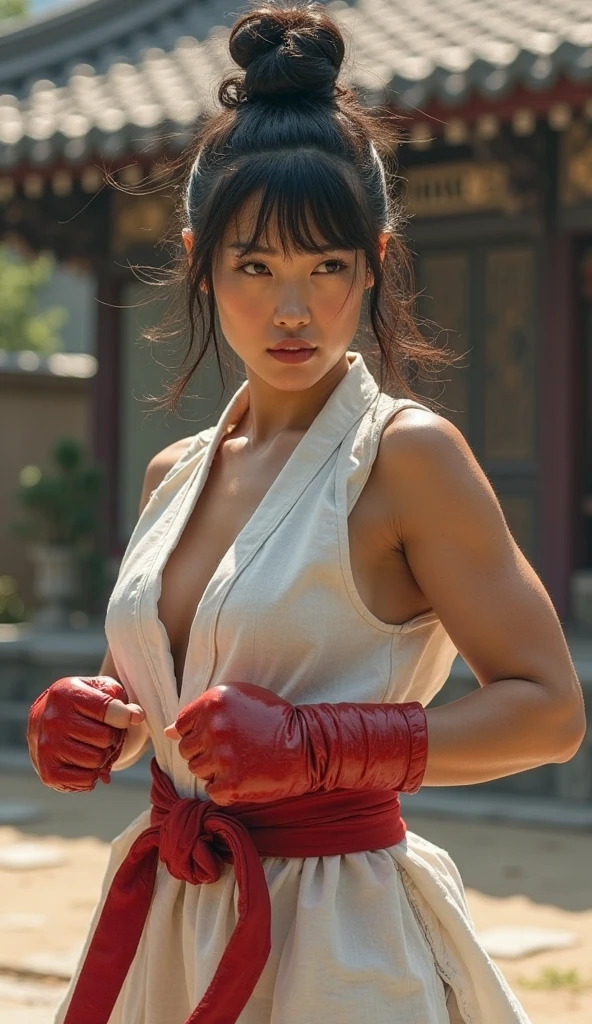 Kizi,chung li von street fighter, kampfszene,